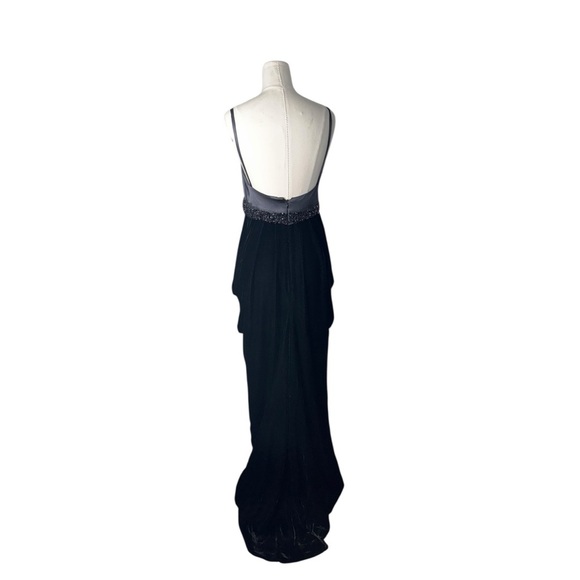 Escada Black  Velvet Elegant Cocktail  Ruched Maxi Dress Sz 36 - Picture 10 of 14